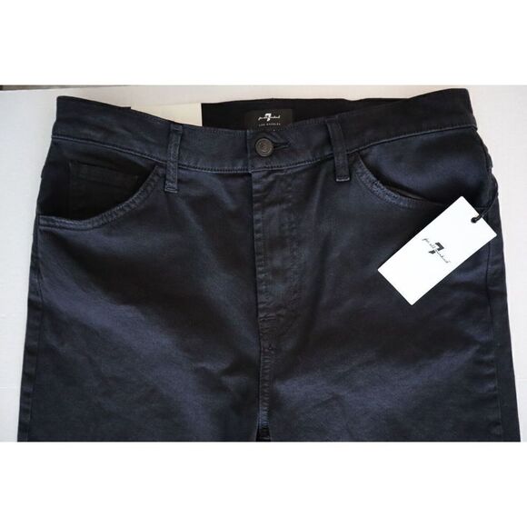 7 For All Mankind Women's Sz 30 Black Distressed Tall Bootcut Denim Jeans - Picture 2 of 11